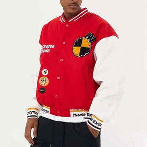 แจ็คเก็ตวาร์ซิตี้สีแดงแบบกำหนดเอง แจ็คเก็ตเลตเตอร์แมนพรีเมียมสำหรับผู้ชาย ดีไซน์ล่าสุด แจ็คเก็ตเบสบอลแบบยูนิเวอร์ซิตี้ - Product Image 1