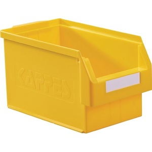 Bac de tri en PE jaune pour convoyeur L350xW200xH200mm PLAN GRILLE - Product Image 1