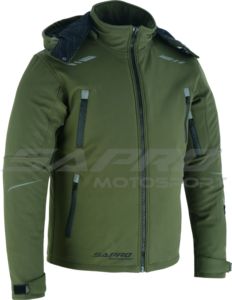 Sapro Motosport <b>Warm</b>-Up Thermal Softshell Hooded Breathable Windproof <b>Waterproof</b> Canvas Pocket High Street Motorcycle <b>Jacket</b> - Product Image 2
