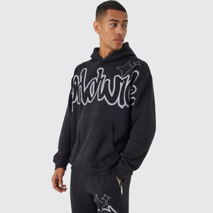 ชุดวอร์มพิมพ์ลายทรงบานสำหรับผู้ชาย ไซส์ใหญ่ คุณภาพสูง ขายดี กางเกงทรงบานสำหรับฤดูหนาว เสื้อฮู้ดโอเวอร์ไซส์ ระบายอากาศได้ดี สวมใส่สบาย - Product Image 3