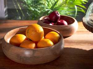 Acacia <b>Wood</b> <b>Bowl</b> With Lid <b>Mango</b> Decorative Round Carved <b>Bowl</b> for Decoration Centrepiece <b>Bowl</b> for Table - Product Image 2