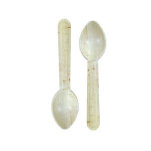 Cucharas de cubiertos desechables de hoja de palma de 160 mm biodegradables ecológicas más buscadas para uso de postres en viajes de bodas - Product Image 1