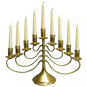 Nouveauté Menorah en métal avec finition cuivre antique Aluminium Nature's Glow Menorah organique Menorah Arbre de lumière - Product Image 1