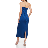 Robe de soirée longue en satin tissé style OEM/ODM, taille naturelle, fermetures éclair, haute qualité, logo personnalisé, 100 % polyester
