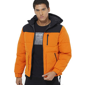 Veste polaire d'hiver de style urbain pour hommes avec col montant manteau d'extérieur chaud en tissu de toile épaisse et solide avec logo personnalisé - Product Image 1