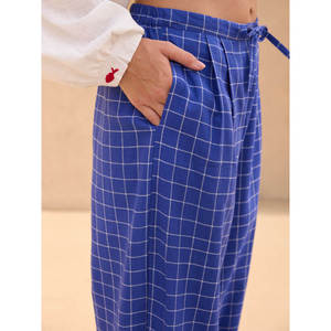 Pantalon palazzo pour femme Mimi, respirant, plissé, taille élastique, pantalon ample en coton, jusqu'à 3XL - Product Image 6