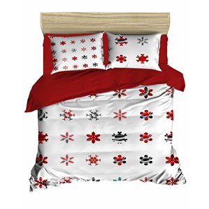 Housse de couette double en coton 200x220cm, motif de Noël festif, imprimé numérique, style classique pour la maison, pour les fêtes - Product Image 5
