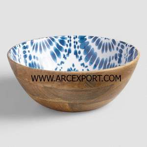 Cuenco de madera Estilo de decoración Lujo Color negro y marrón Cuenco antiguo para servir Cuencos de cocina de forma redonda de calidad de lujo - Product Image 3