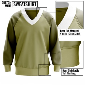 Sweat Homme 100% Coton Vintage Manches Longues Col Ras du Cou Pull Fit Unisexe Fitness Mode Streetwear Wear Logo Personnalisé Blanc - Product Image 3