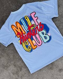 Camiseta personalizada unisex de alta calidad 100% Camiseta de algodón Premium Camiseta con estampado personalizado de logotipo para hombre Camiseta estampada con cuello redondo - Product Image 3