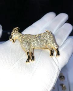 VVS1 Moissanite Logo Pendentif Personnalisé Glacé Hip Hop Charme En Acier Inoxydable Halloween Cadeau Pendentif - Product Image 1