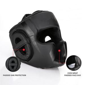 หมวกกันน็อคป้องกันใบหน้า,ที่ป้องกันศีรษะทำจากหนังสำหรับฝึกมวยศิลปะการต่อสู้คิกบ็อกซิ่ง - Product Image 4