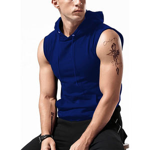 Sudadera sin Mangas para Hombre OEM para Entrenamiento en Gimnasio, Ejercicio, Correr - Sudadera con Capucha de Algodón de Corte Ajustado - Product Image 1