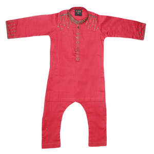 ชุดคุรตะ ชัลวาร์ปักลายสำหรับเด็กผู้ชาย - สีมารูน - Product Image 4