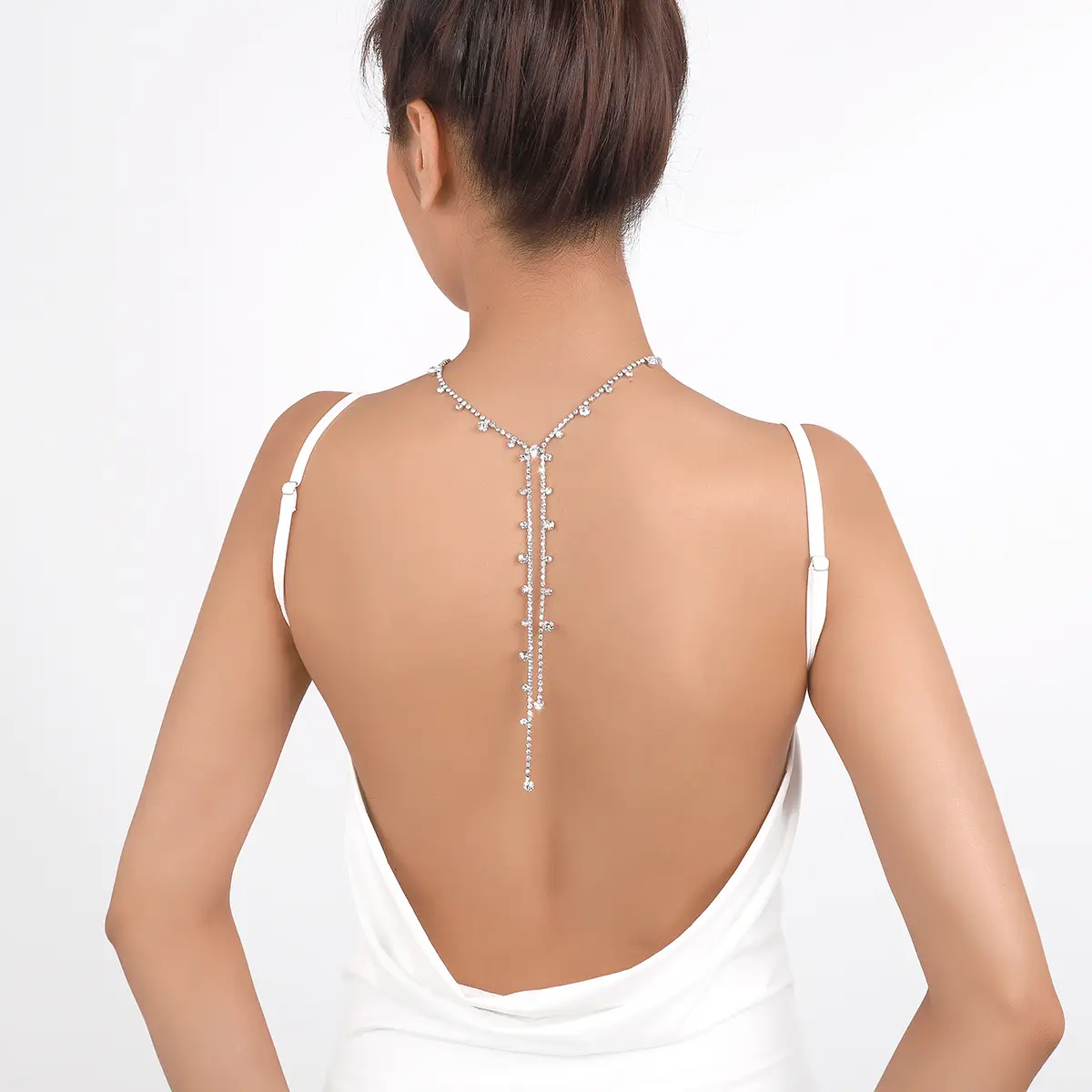 Fashion Jewelry Accessories Sexy Rhinestone Bikini Shiny Crystal Tassel Set Leg Back Belly Waist Body Chain For Women
