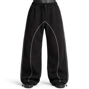 Men’s Oversized Baggy Sweatpants Wide Leg Streetwear <b>Trousers</b> Custom Logo Cotton Fleece Loose Fit Jogger Pants - Product Image 1