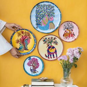 Peint à la main Design métal plaque murale autocollant émail fleur autocollant noir plat service Table haut accessoires de noël en gros - Product Image 1