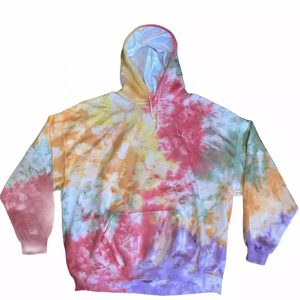 DEC Oem Personnalisé Hip Hop Tie Dye Pull Over Avec Capuche En Satin Unisexe Tye Dye Soie Doublé Logo Hoodies En Gros Hoodies - Product Image 2