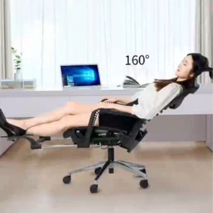 ergonomic Swivel Reclining Home Office <b>Chair</b> with Adjustable Headrest & Height - Product Image 3