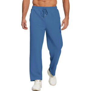 100% Cotton <b>Men's</b> Trousers Side Pockets Plus Size Loose Casual Long Work <b>Men's</b> <b>Flared</b> Pants Custom Printing Logo <b>Men</b> Sweatpants - Product Image 5