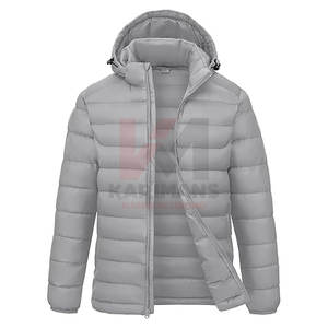 Veste matelassée à capuche pour hommes OEM Manteau d'hiver léger isolé à capuche amovible résistant à l'eau Poignets élastiques ajustables - Product Image 1