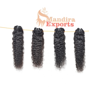 Paquetes de Cabello Remy Ondulado 100% Sin Procesar con Cutícula Alineada, Color Natural, Doble Trama, Frente de Encaje, 100g, de la India, Venta al por Mayor - Product Image 4