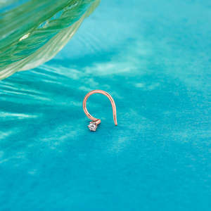 Vintage Zircon <b>Nose</b> <b>Ring</b> <b>Stainless</b> <b>Steel</b> Piercing Jewelry Glowing Stone - Product Image 1