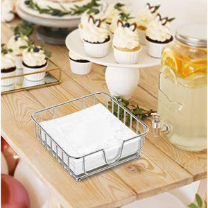 Porte-serviettes en métal couleur marron au design unique, portable, taille personnalisable pour la vaisselle de mariage et l'utilisation à la maison et en cuisine - Product Image 5