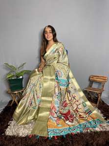 Vente chaude fantaisie tendance indien traditionnel doux soie Saree Blouse avec travail imprimé numérique achats en ligne inde - Product Image 5