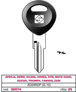 Chiave per Auto Asc Zd24rdp (g.Vak 0) Aprilia - Product Image 1