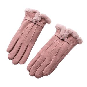 Gants d'hiver pour femmes de haute qualité, 100% cuir véritable, marque de luxe, épais, compatibles avec les écrans tactiles, gants de conduite à la mode, en peau de mouton - Product Image 2