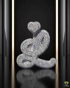 Colgante inicial de moissanita VVS Iced Out de plata 925 con nombre estilo Hip Hop chapado en oro para fiestas colgante inicial de dibujos animados - Product Image 3