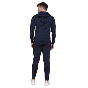 Logo personnalisé Sweat à capuche avec fermeture éclair Imprimé de litière personnalisée Veste et pantalon à col pour hommes Survêtements de jogging pour hommes - Product Image 4