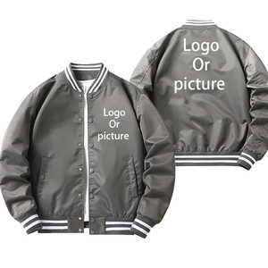 Men <b>Jackets</b> OEM Custom Logo Long Sleeves <b>Bomber</b> <b>Jacket</b> Men <b>Baseball</b> <b>Jackets</b> - Product Image 3