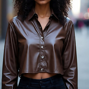 เสื้อโค้ทหนังวัวสำหรับผู้หญิงคอลเลคชั่นฤดูหนาว2025ขนเฟอร์เคลือบซิปสำหรับตกแต่ง - Product Image 3