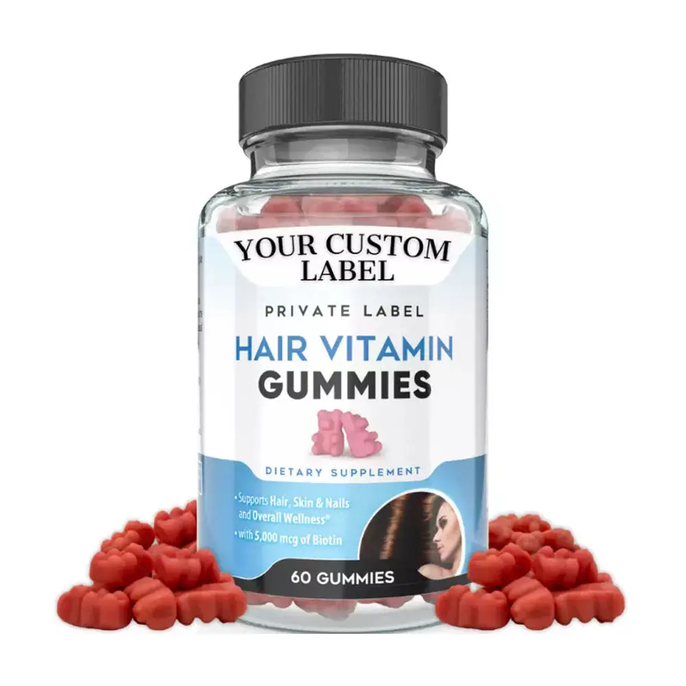 Haar Haut Nagel Gummies Boost Haar Vitamin Gummy Verbessern Sie die Haute rgänzung Steigern Sie die Nagel kraft Nährstoff B-6 B-12 Biotin Folat Heilung