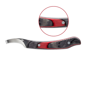 Recién llegado, cuchillos de pezuña de acero inoxidable con mango de madera, herramientas de herradores reutilizables para mascotas, protector de equitación ajustable - Product Image 2