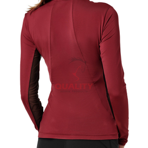 Camiseta atlética para mujer, tela transpirable que absorbe la humedad, elegante, ligera, elástica, para montar a caballo, tops para mujer, oem - Product Image 5