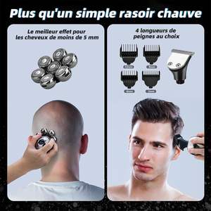 Rasoirs électriques rechargeables à affichage LED pour hommes, rasoirs rotatifs et tondeuse nasale avec corps étanche IPX7 - Product Image 6