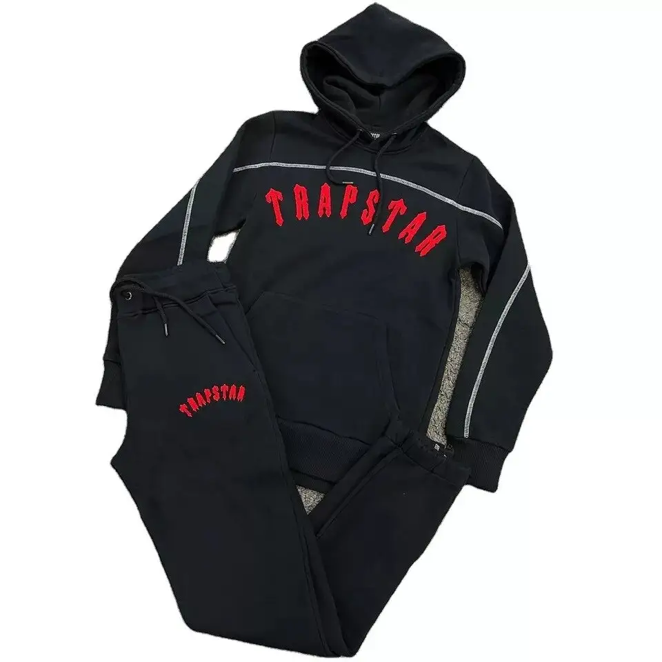 2024 thiết kế mới nhất trapstar người đàn ông thăng hoa Tracksuit hàng đầu xu hướng chuyên nghiệp OEM sản xuất Polyester cotton theo dõi phù hợp cho