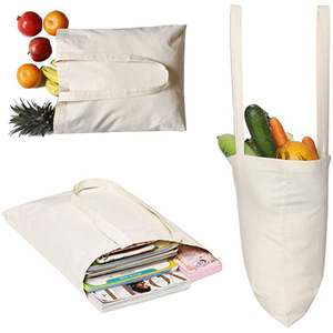 Prix usine réutilisable femmes épaule Shopping sac fourre-tout Logo personnalisé conception manipulé coton toile sac 100% coton matériel - Product Image 5