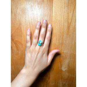 Effie C. Kingman Gold-Plated Turquoise & Sterling <b>Silver</b> <b>Statement</b> <b>Ring</b> with Bezel Setting for Everyday Wear - Product Image 5