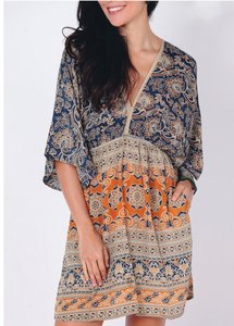 Dernière mode décontractée et de fête pour femmes respirant 100% coton imprimé robe durable ethnique Art vêtements faits à la main - Product Image 6