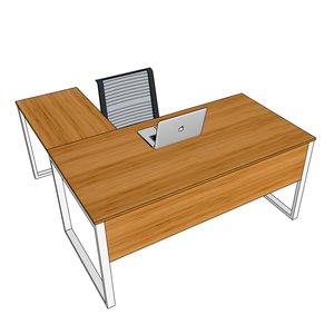 RecBamboo BFRB010-L-Shaped 160x160cm <b>Desk</b> for Home Office <b>Foldable</b> and Adjustable Height Wooden with Iron Legs and Drawer - Product Image 1
