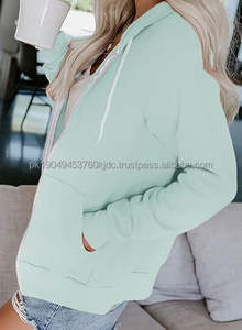 Sudadera con Capucha y Cordón Ajustable para Mujer, Manga Larga, Hombros Caídos, Estilo Holgado - Product Image 3