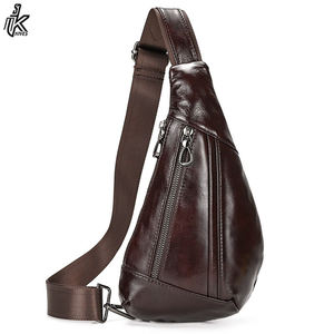 Sac de poitrine en cuir véritable pour hommes, nouveau Design, sac de jour à dos unique, sac de messager Vintage Cool - Product Image 6
