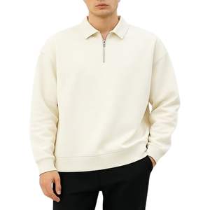 Sudadera Personalizada con Cuello Camisero para Hombre, Unisex, Gruesa, 350 g/m², con Cierre de Cremallera de un Cuarto, Logotipo Personalizado, Lavada a la Piedra, Corte Holgado - Product Image 5