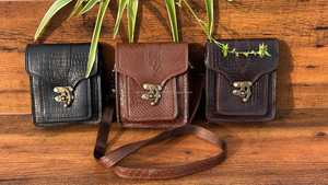 Nuevo bolso de cuero cruzado con patrón de cocodrilo negro, Mini bandolera cosida a mano para mujer, bolso estético elegante Vintage - Product Image 3