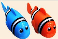 Set mandi karet silikon mainan mandi anak-anak, termometer renang ikan badut kuning pengukur suhu air