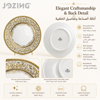 Assiettes de luxe en céramique en gros avec bord doré, vaisselle en porcelaine pour l'hôtellerie et la restauration